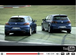 [vidéo pub] : fratricide virtuel, les VW Golf et Scirocco R en piste