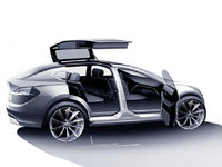 Tesla Model X : 7 places, 400 km d'autonomie et des portes "faucon" à l'arrière !