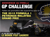 Pirelli GP Challenge 2012 : faites vos pronostics pour le prochain Grand Prix F1 de Malaisie