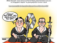 Le dessin du jour - Excuses et réparations de Carlos et Patrick sans acte sucidaire
