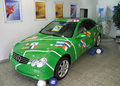 Une Mercedes CLK 500 aux couleurs d'un terrain de foot