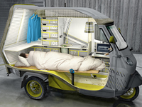Un Piaggio APE transformé en (mini) camping-car
