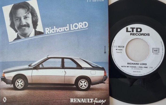 L'artiste Richard Lord a signé quatre titres vantant les mérites de la Renault Fuego, pour des disques promotionnels.