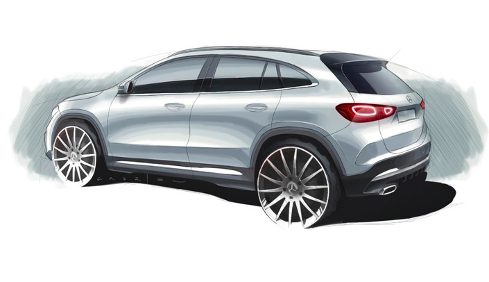 Nouveau Mercedes GLA : un dessin avant la présentation