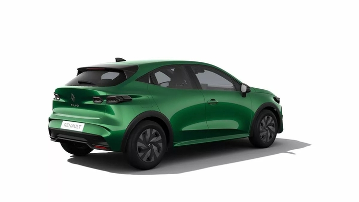 La Clio de base est livrée avec un coloris vert, des jantes de 16'' équipées d'enjoliveurs et de feux à LED.