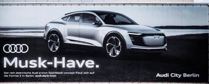 Audi fait un jeu de mots avec le patron de Tesla