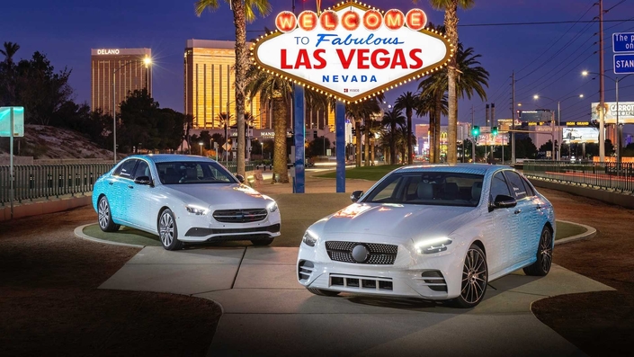 La prochaine Mercedes Classe E restylée photographiée à Las Vegas