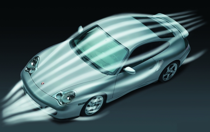 Malgré ses prises d'air, ses pneus élargis et ses voies élargies, la Porsche 996 Turbo profite d'un excellent Cx de 0.31.