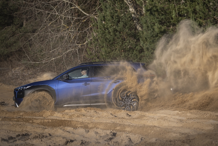 Malgré des pneus inadaptés pour ce type d’exercice, le Subaru n’a éprouvé aucune difficulté.