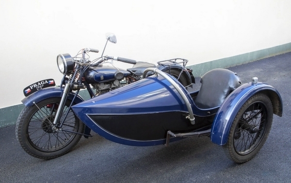 Prada BD 500 cm3 1930 avec side-car (lot n° 20)