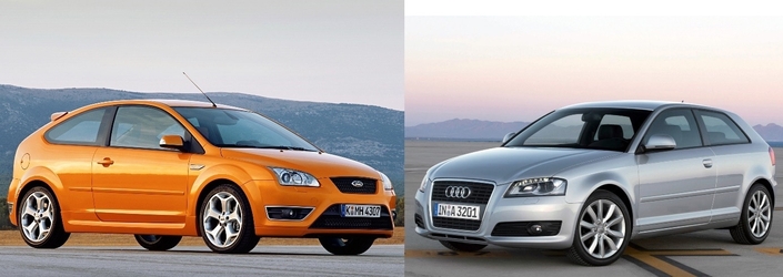 Audi A3 TFSI 200 vs Ford Focus II ST : luxe contre puissance, mais à petit prix, dès 5 000 €