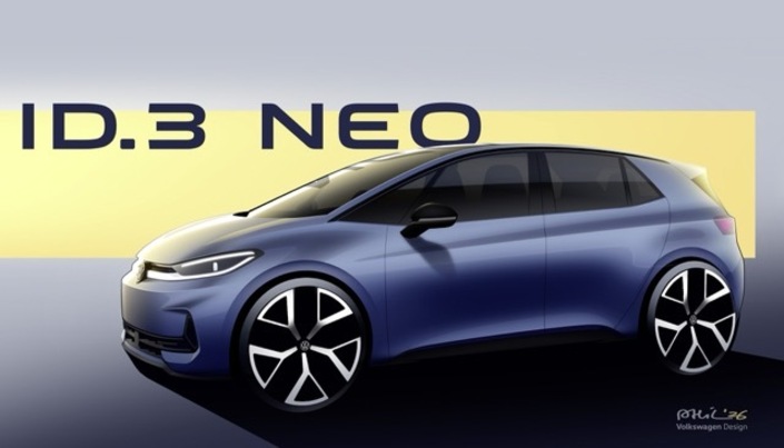 La Volkswagen ID.3 Neo promet des lignes plus harmonieuses que celles de la ID.3 actuelle trop massive.