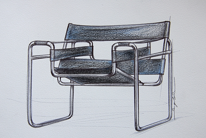 Un fauteuil de Marcel Breuer, pur produit du Bauhaus.