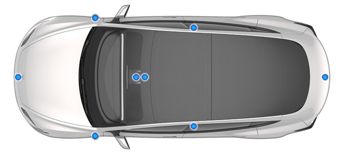 Tesla fait confiance à des caméras  plutôt qu'au Lidar auquel recourt notamment Mercedes...mais que la marque semble en passe d’abandonner pour adopter un système comparable à celui de Tesla, moins onéreux et semble-t-il tout aussi fiable.