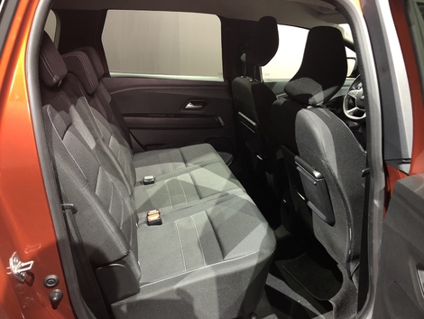 3 adults will easily travel in the second row seats. Legroom is good and headroom excellent. They will be able to take advantage of sliding aviation shelves.