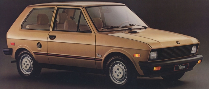 Lancée fin 1980 en Yougoslavie, la Zastava 45 arrive à l'été 1985 aux USA sous l'appellation Yugo GV, dûment homologuée.
