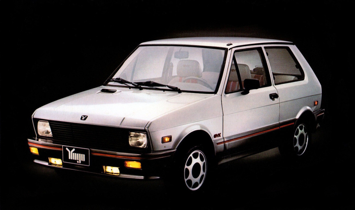 La gamme Yugo se développera avec les GVL et GVX, visible ici et équipée d'un 1,3 l, très bon en Europe mais toujours pas assez puissant aux USA.