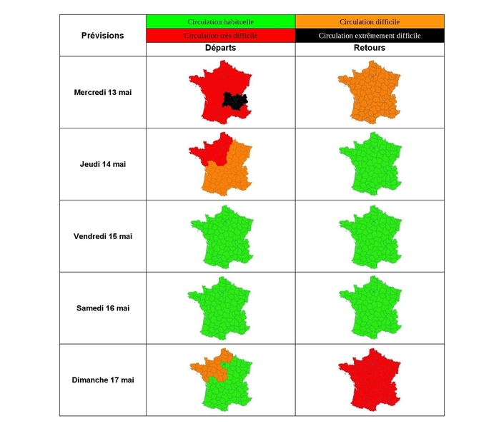 Prévisions de circulation de l’Ascension : alerte rouge pour marée noire sur les routes de France