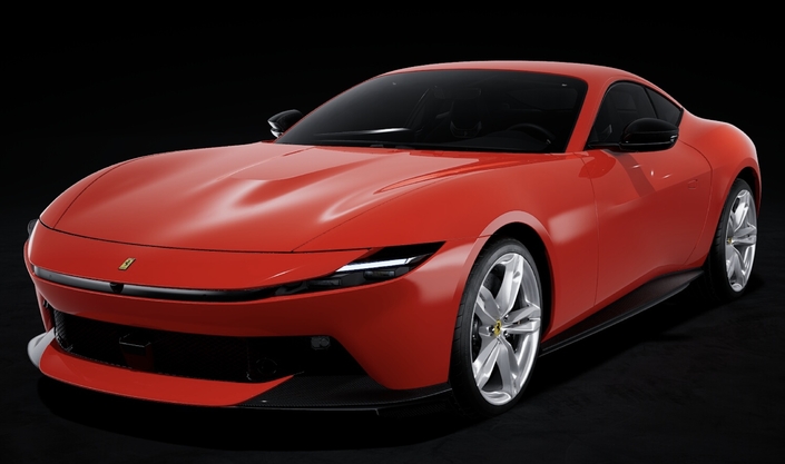 Voilà à quoi ressemble une Ferrari Amalfi "avant options". Oui, les écussons Ferrari jaunes devant les portières ne sont pas de série !