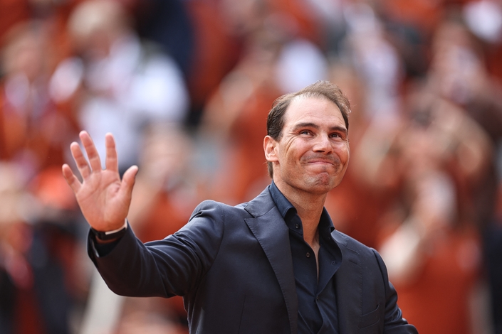 Rafael Nadal, le 25 mai 2025. Ses adieux à la compétition étaient célébrés dans l'arène de ses exploits parisiens, par la Fédération Française de Tennis - Crédit Maxppp