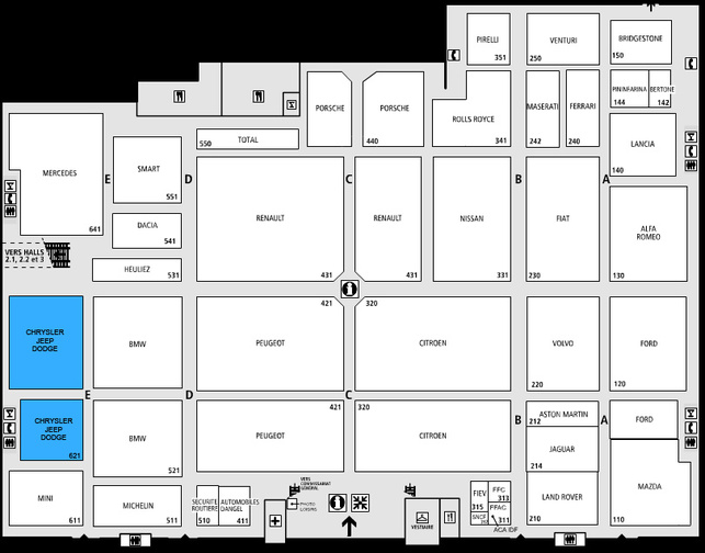 Guide des stands - Chrysler: hall 1