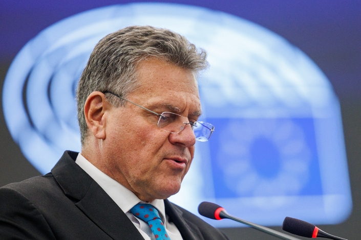 Maros Sefcovic s’interroge. Photo : MaxPPP.