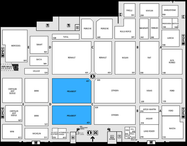 Guide des stands-Peugeot: hall 1