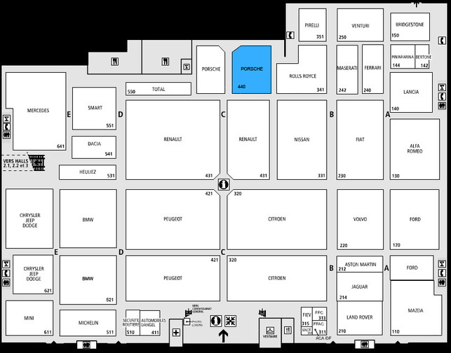 Porsche: hall 1 - Guide des stands-
