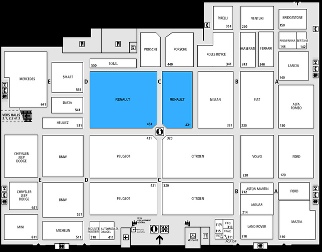 Guide des stands-Renault: hall 1