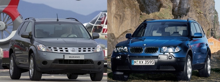 BMW X3 3.0i vs Nissan Murano : duel de SUV à 6 cylindres, dès 5 000 €