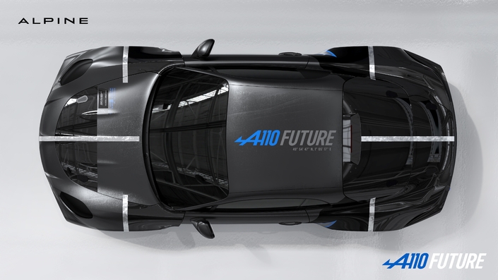 L'A110 Future en vue du haut.