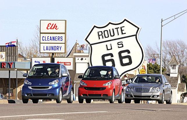 Smart fortwo mhd, Smart fortwo cdi et Mercedes E 320 BLUETEC : un voyage-test vert de Los Angeles à Detroit !