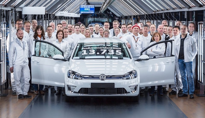 Volkswagen : deux fois plus de e-Golf ont été produites en un an.