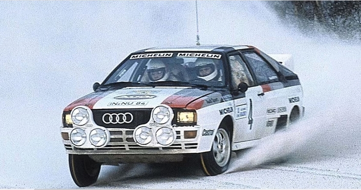 Michèle Mouton à bord d’une Audi Quattro en 1982, année où elle a été très proche de rafler le championnat du monde WRC.