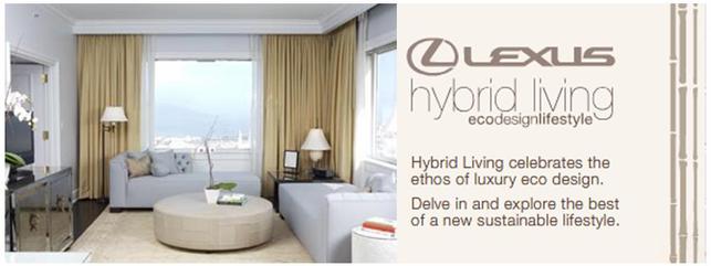 Lexus, partenaire d'hôtels : des suites Lexus hybrid living ecodesignlifestyle !