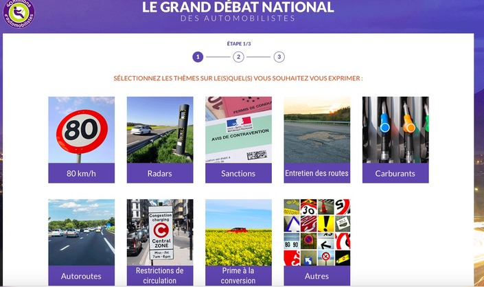 Grand débat national : un site pour les automobilistes