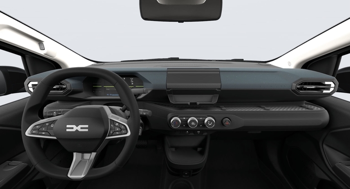 Voici l’intérieur de la Dacia Spring de base.