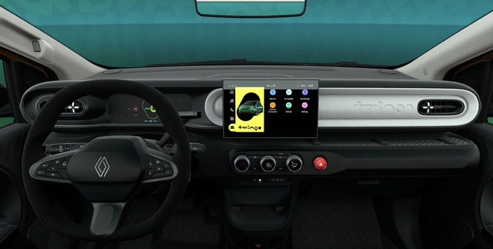 Voici l’intérieur de la Renault Twingo de base.
