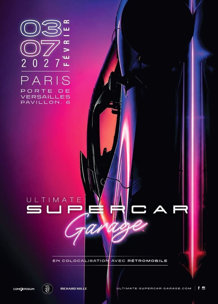 L’affiche de l’Ultimate Supercar Garage 2027.