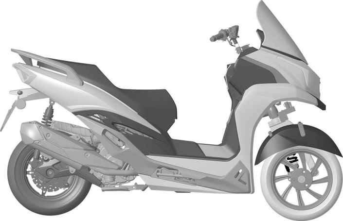 Kymco prépare un tout nouveau scooter trois-roues avec le Peugeot Metropolis et Piaggio MP3 dans le viseur