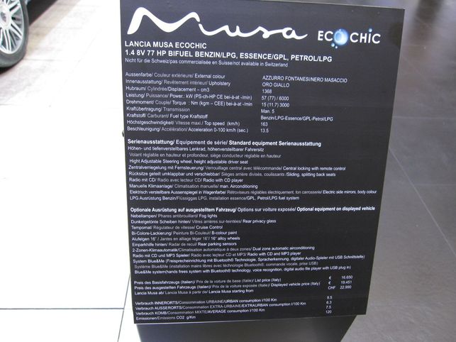Les nouvelles Lancia Ypsilon et Musa ecochic essence/GPL