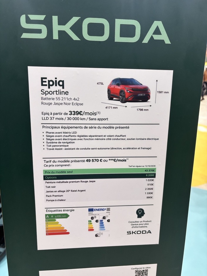 Oui oui, près de 50 000 € pour la version Sportline exposée au Mondial...