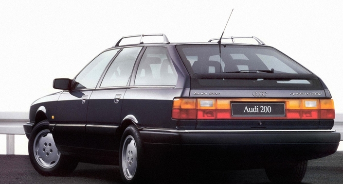 En Avant, l'Audi 200 Turbo 20v est très recherchée, pour sa puissance, sa praticité et sa rareté. Ici en 1989.