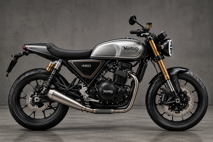 Un aperçu généré par IA de ce à quoi pourrait ressembler la Norton 450.
