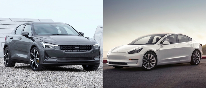 Les matchs du Salon de Genève 2019 – Polestar 2 vs Tesla Model 3