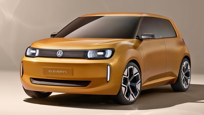 Le concept-car Volkswagen ID.Every1 (prononcez EveryOne « tout le monde » en français) donne un bel aperçu de ce que sera la Volkswagen ID.1 en 2027. Proportions, style, tout devrait être conservé sur le modèle de série. © Volkswagen