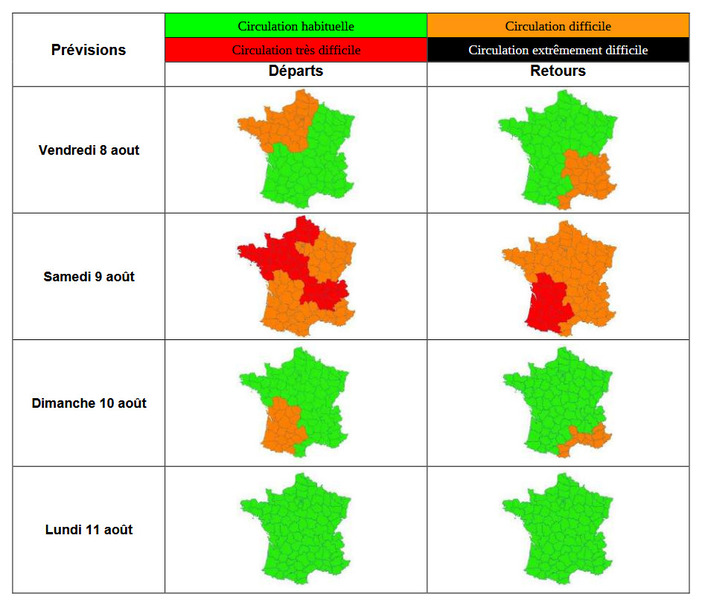 Les vacanciers verront encore rouge ce week-end sur les routes de France