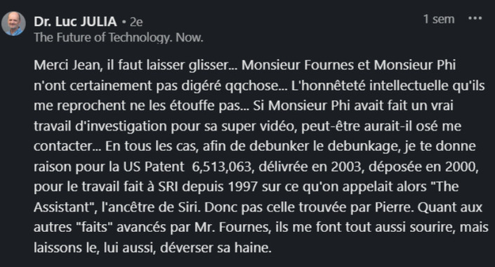 Polémique autour de Luc Julia, le directeur scientifique de Renault