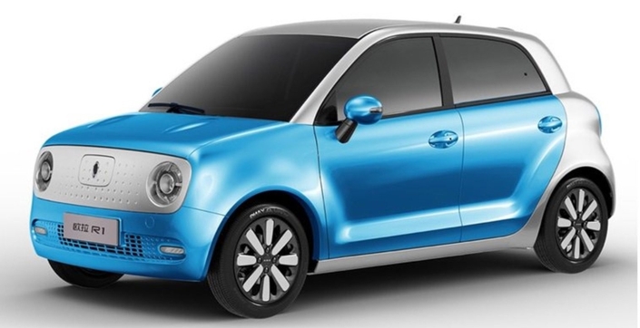 La citadine Ora 1 aperçue au salon de la voiture sans émissions d'Oslo. Son arrivée en Europe pourrait signer le premier véritable succès de l'industrie automobile chinoise.