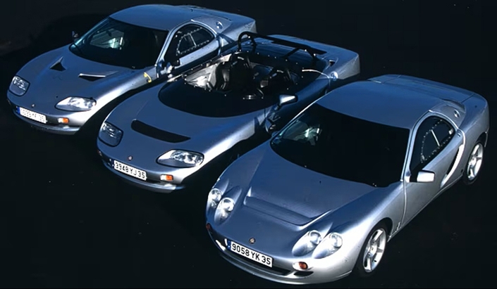 Les différentes variantes de l'Hommell Echappement, RS, Barquette et Coupé initial.